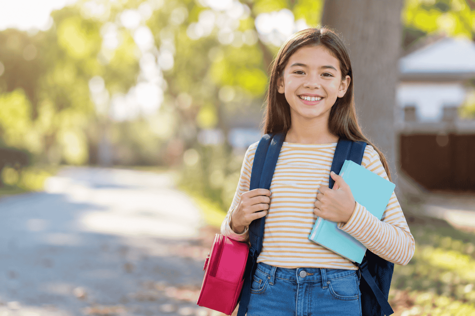 kid smiling after school